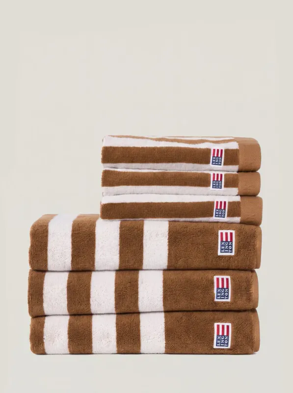 Lexington Striped Terry Towel Fudge/Snow White 50x70