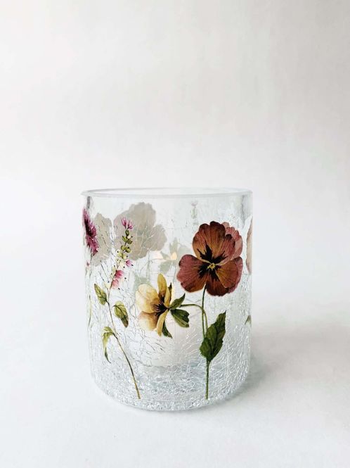 Hovedbilde Lysglass krakelert stemor 9x10 cm