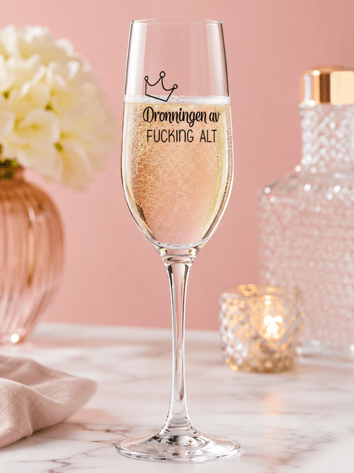 Hovedbilde Glass champagne Dronningen av ... h:24cm