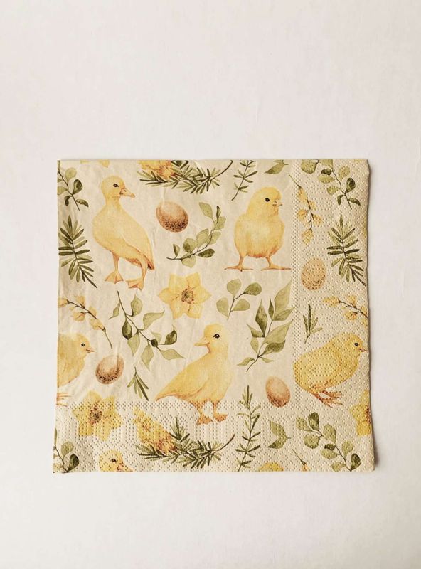 Middagsserviett 40x40 cm påskekyllinger