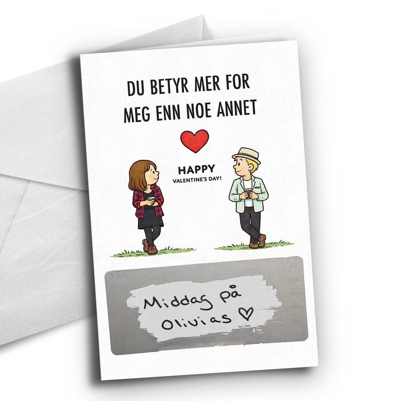 Kort - Du betyr mer enn noe annet - kort med skrapefelt