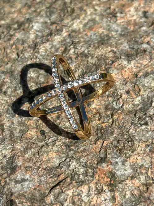 Hovedbilde Scarf ring CROSS Gold Clear