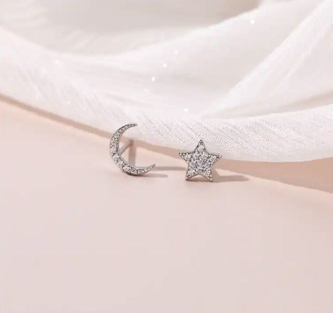 Hovedbilde Star Moon Mini Stud Ear 925 Silver