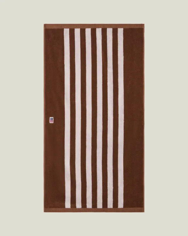 Lexington Striped Terry Towel Fudge/Snow White 70x130