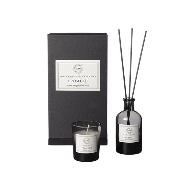 Hovedbilde Duftlys & Duftpinne Svart Prosecco Mini Gavesett