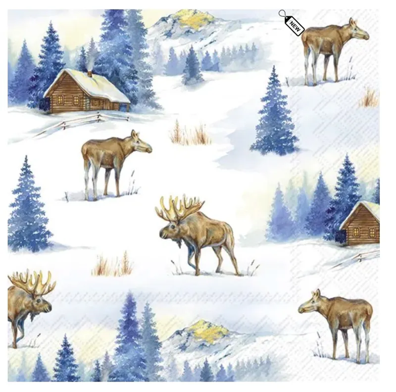 Serviett Lunsj Elk Landscape