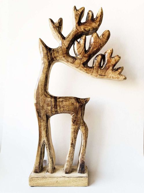 Hovedbilde Hjort emaljert brun h 55 cm