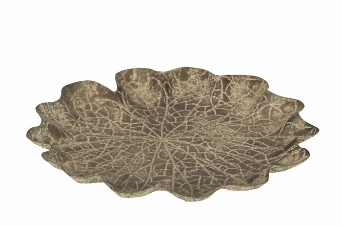 Hovedbilde Fuglebad Blad Metall Grønn 30 cm