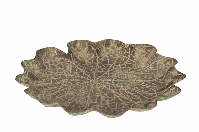 Fuglebad Blad Metall Grønn 30 cm