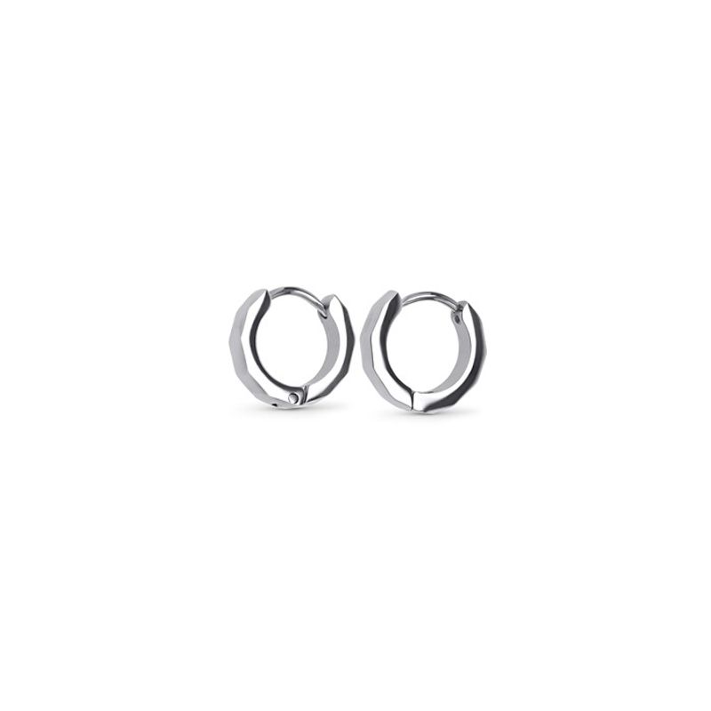 Noor - Spike Hoop Earrings 16mm Stainless Steel Silver