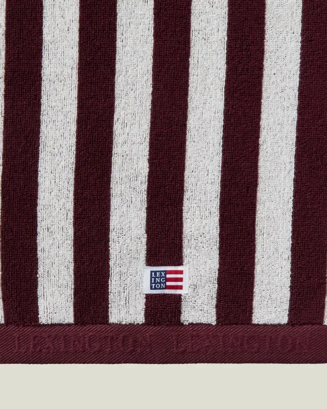 Lexington Striped Terry Towel Fig/Snow White 70x130