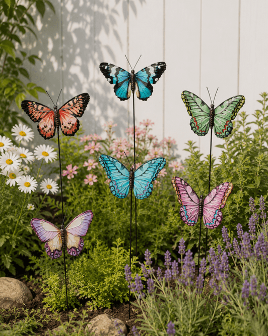 Hovedbilde Blomsterpinne sommerfugl metal 66cm 