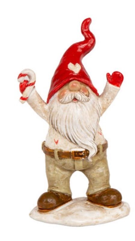 Nisse hvit/beige spiss lue 10,5cm