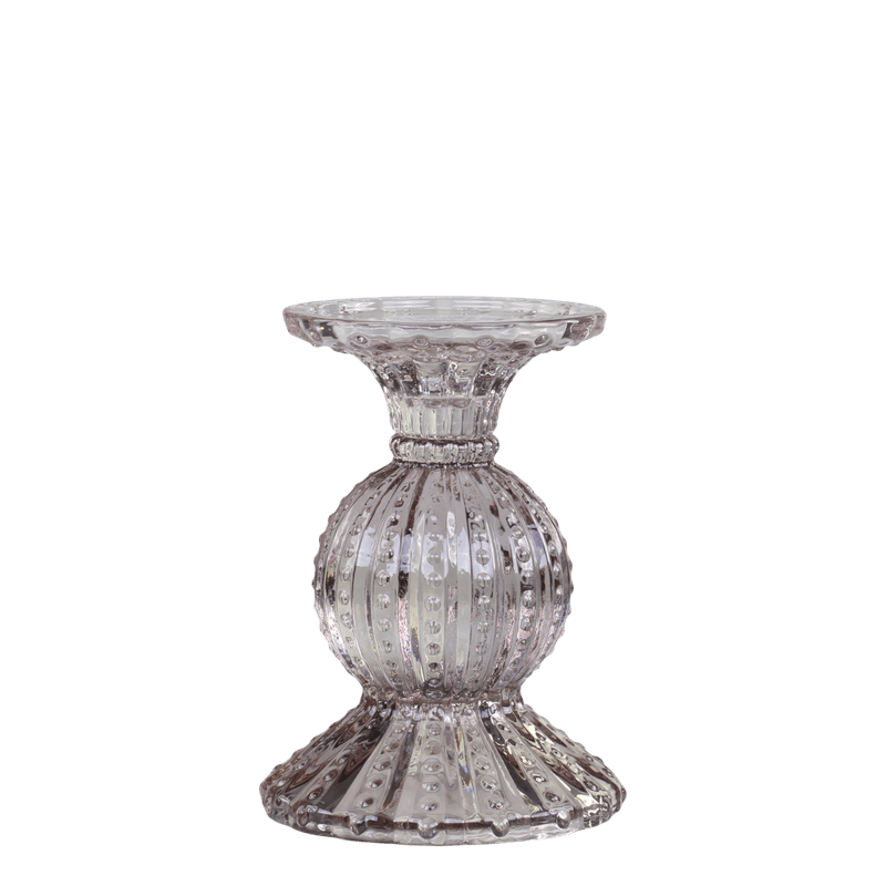 Lysestage m. perlekant 14cm