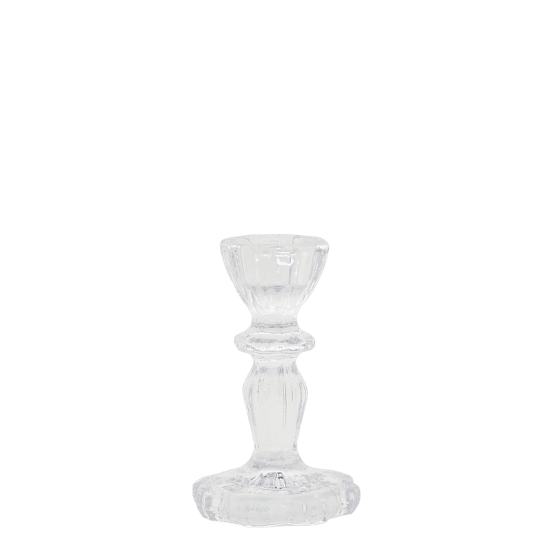 Lysestage m. riller Glass 11cm