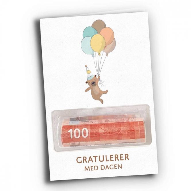 Hovedbilde Kort m/pengelomme Bamse 