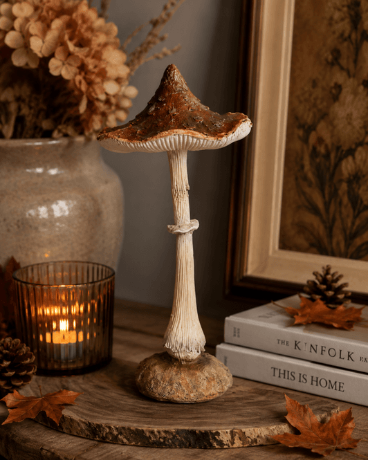 Hovedbilde Sopp brun polyresin 23cm