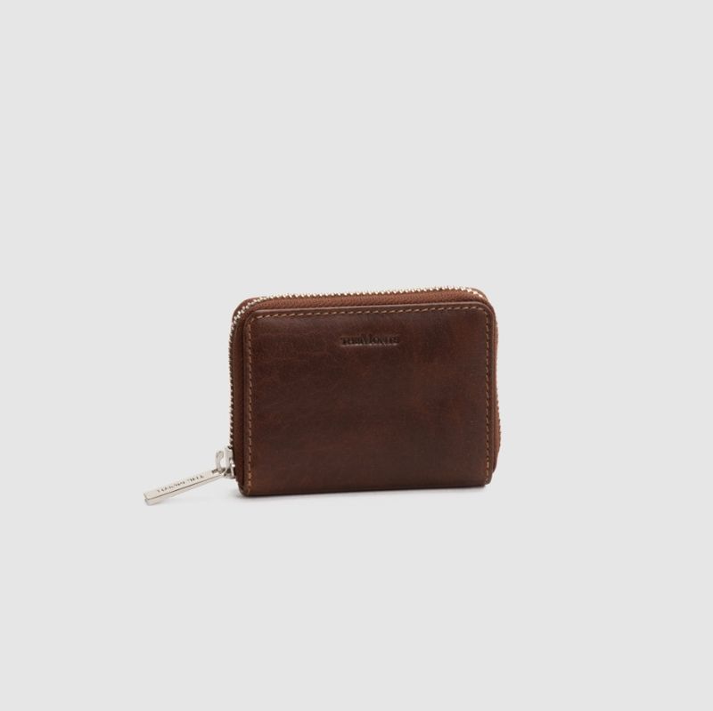 Card case small zip-around - Cognac
