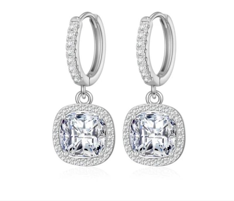 Marina stone ear silver Clear