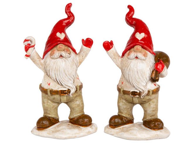 Hovedbilde Nisse hvit/beige spiss lue 10,5cm