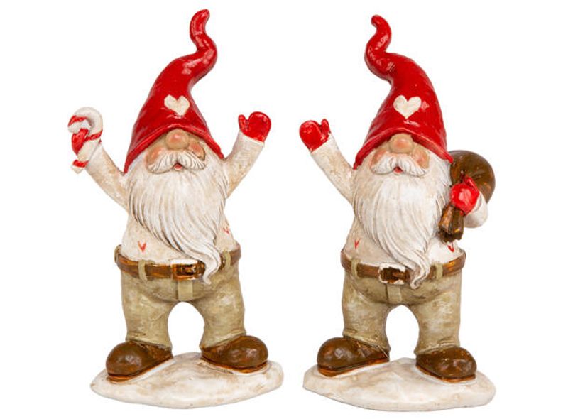 Nisse hvit/beige spiss lue 10,5cm