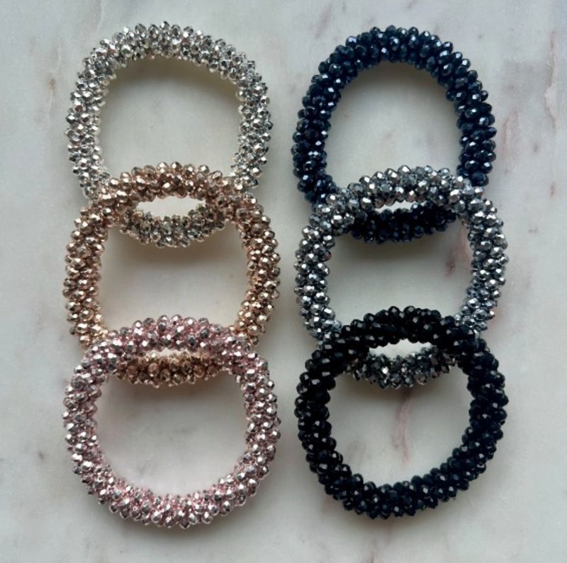 Glitter Hårstrikk/Armbånd