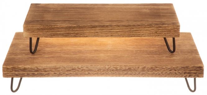 Hovedbilde Lysfat/Brett tre m metallbein 50x24x9cm