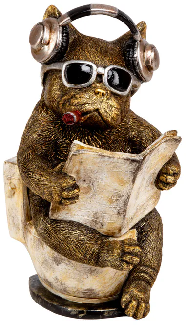 Hovedbilde Figur Hund leser avis WC 20,5cm