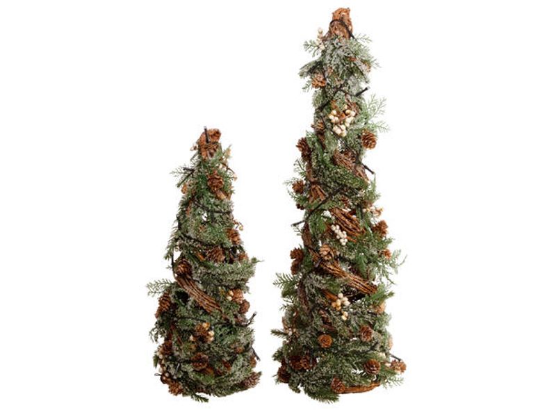 Juletre LED-lys kongler hvite bær h:62cm