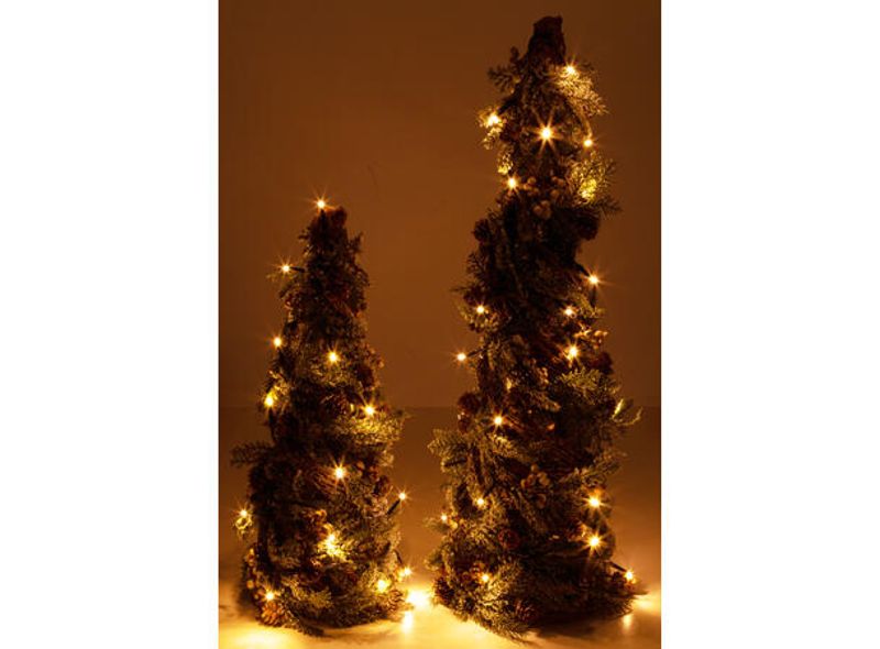 Juletre LED-lys kongler hvite bær h:62cm