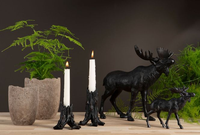 Hovedbilde Lysestake Stubbe – brun/svart | stor