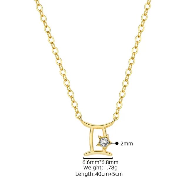 Hovedbilde Zodiac Gemini Tvilling Necklace 18K Gold