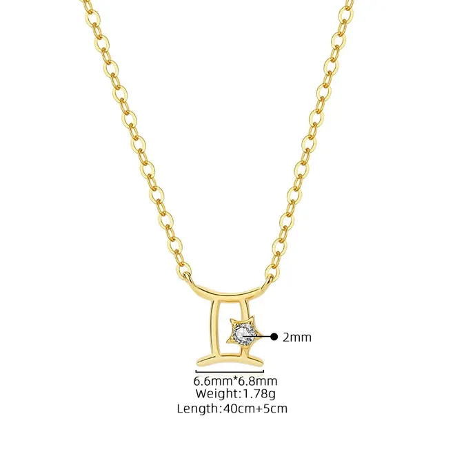 Hovedbilde Zodiac Gemini Tvilling Necklace 18K Gold