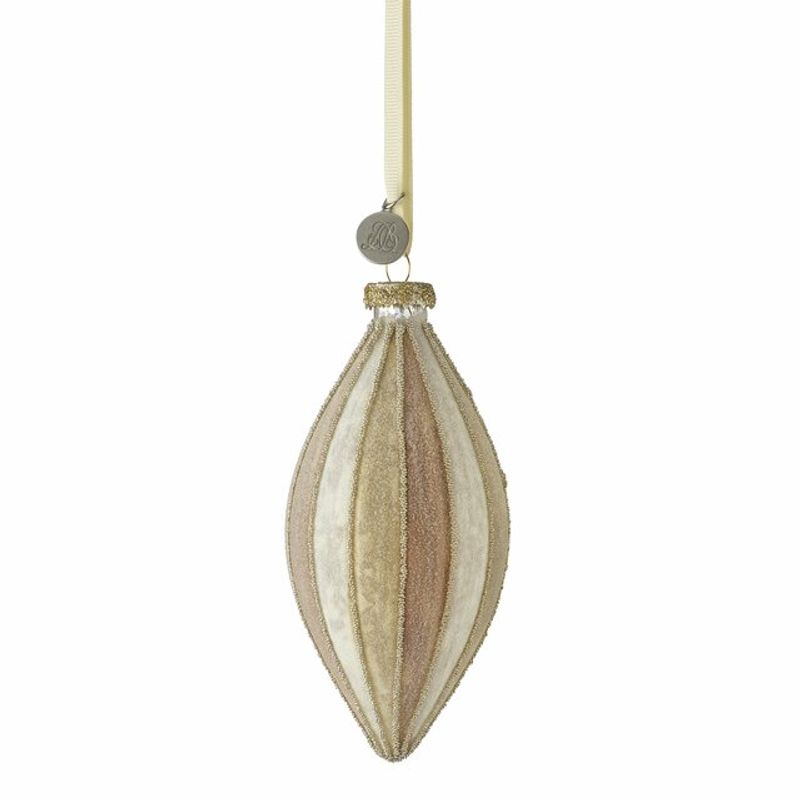 Nomillia ornament 6X13 cm. Off Wh./L. Brown