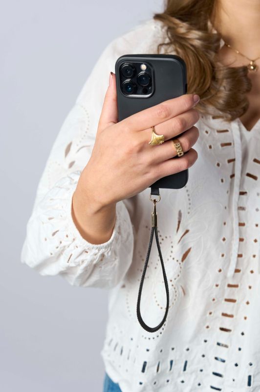 Mobilstropp glitter sort - kort