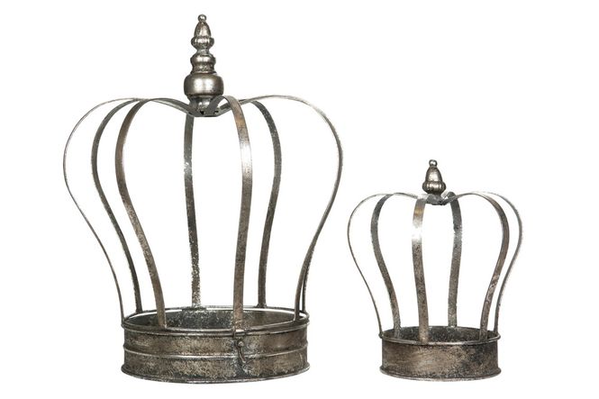 Hovedbilde Krone Dekoration Lykt Pynt Silver