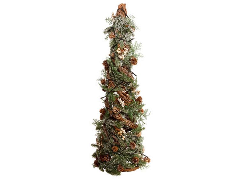 Juletre LED-lys kongler hvite bær h:62cm