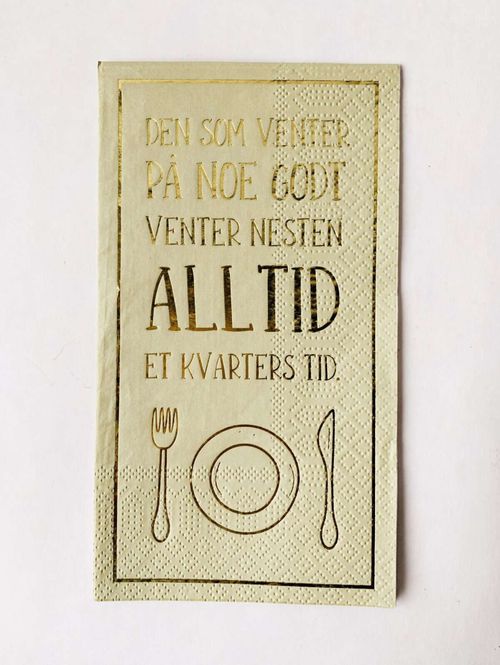 Hovedbilde Serviett Buffet «Den som venter på noe godt»