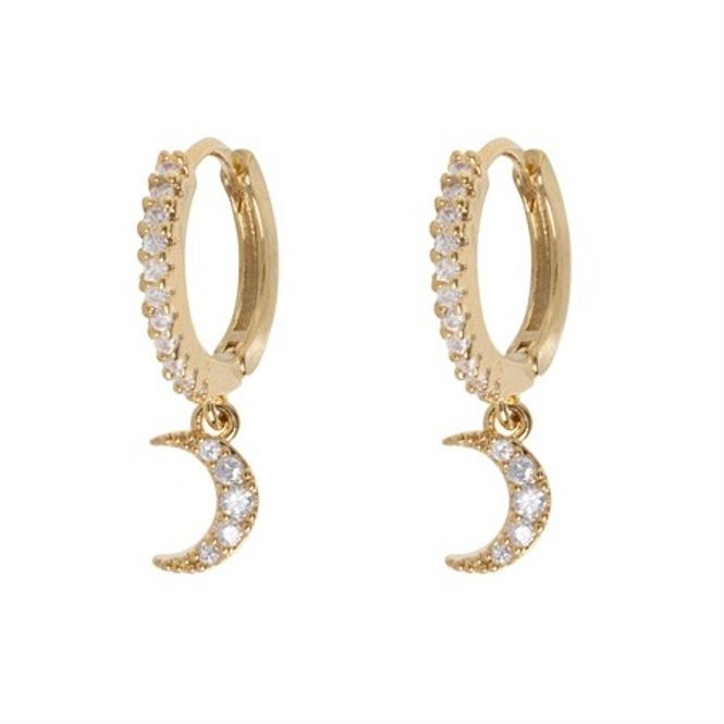 Hovedbilde Eliza moon crystal hoop earrings