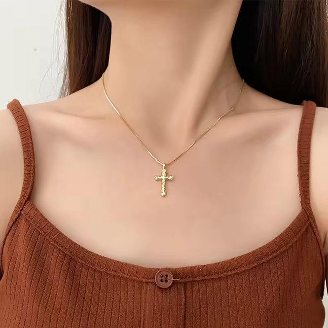 Hovedbilde Cross Hammered Necklace 925 Sterling Silver