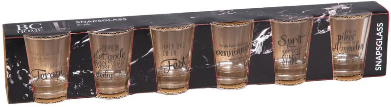 Shotglass blank jente-tekster 5x6cm 6stk