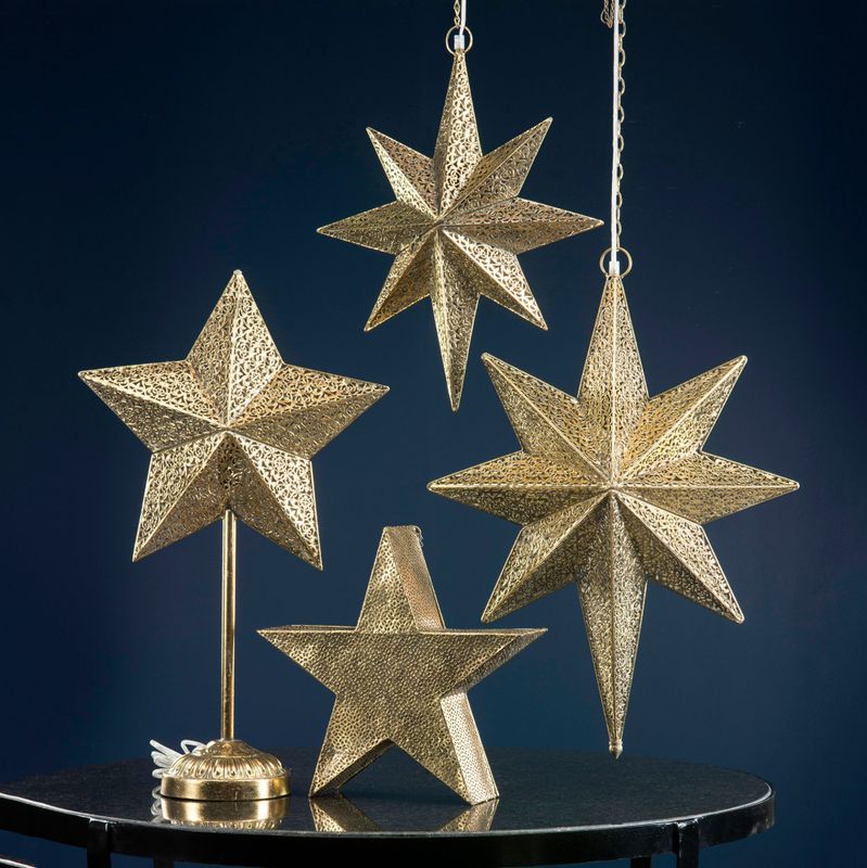 Hengende adventsstjerne Vision messing 50cm