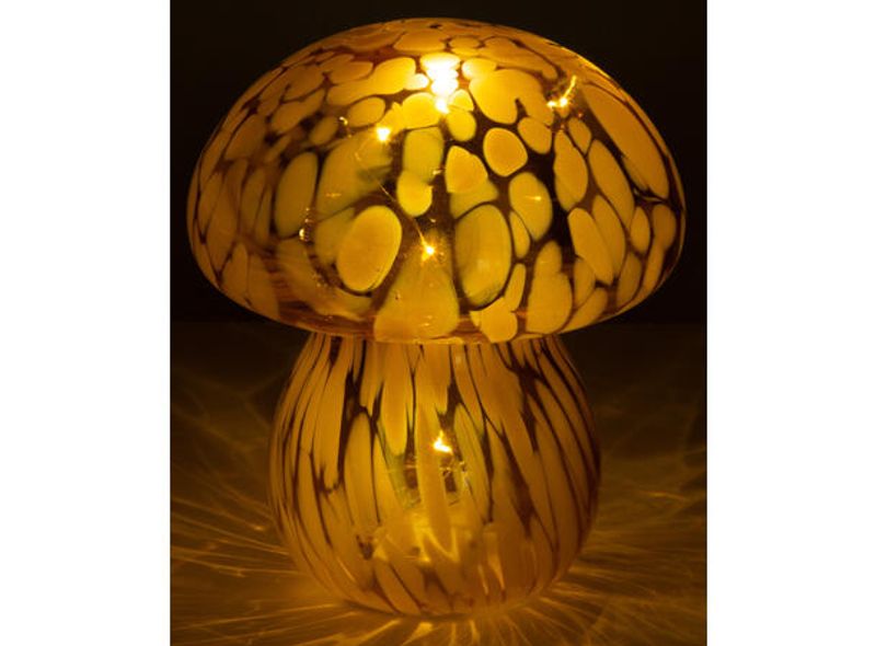 Sopp glass amber dots 5 LED 15,5cm