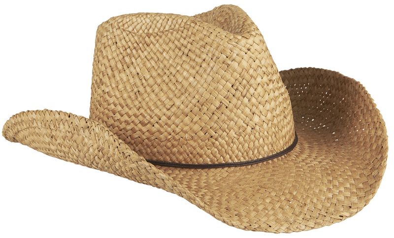 Hatt Stella med bred brem og brunt knytebånd, én størrelse