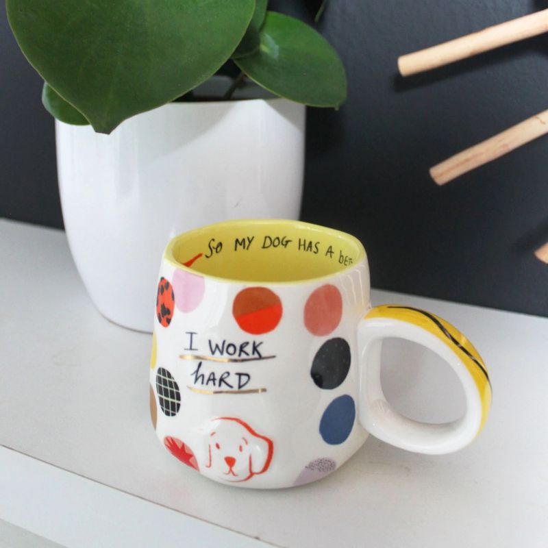 Small Talk 'I Work Hard' Dog Cup