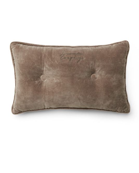 Hovedbilde Pute Bomullsvelour med knapper 50x30, stein