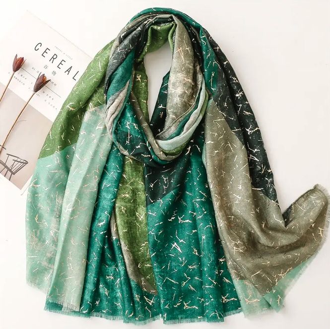 Hovedbilde Zoe Scarf Viscose 180x90 Green/Gold